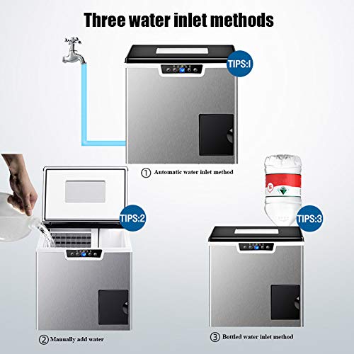 FRIDGE Eiswürfelmaschine Crushed Ice Eiswürfelbereiter 40kg Eiswürfel 24h Eiswürfelmaschine Mit Griff Automatische… – Bild 6
