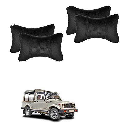 AdroitZ Football Design Black Car Seat Cushion for Maruti Suzuki Gypsy King