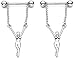 Body Accentz Nipple Rings Barbell Ring 316L Surgical Steel Naked Girl Dangle Nipple Shield