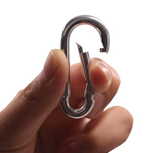 10 Pack Spring Snap Hook Carabiner Galvanized Steel Clip Keychain