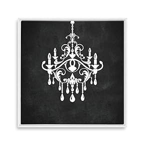 Framed Canvas Wall Art for Living Room, Bedroom Chandelier Silhouette XIX Canvas Prints for Home Decoration Ready to Hang - 16x16 inches