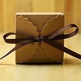 Imported 50pcs Brown Shabby Square Sweets Candy Gift Boxes Wedding Party Favor Boxes
