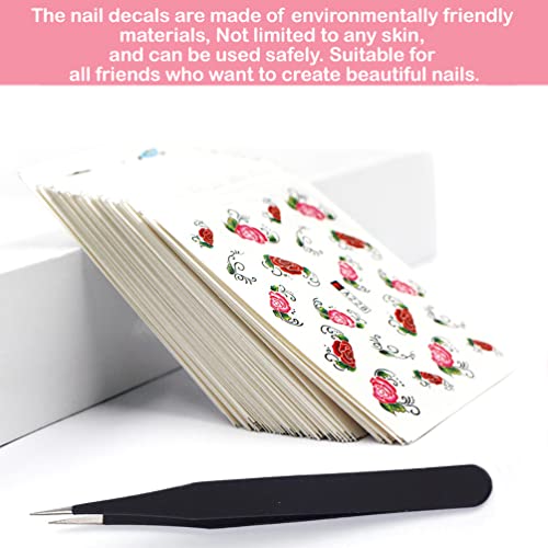 KINGMAS 50 Sheets Nail Art Stickers, DIY Nail Decals Butterfly, Flowers