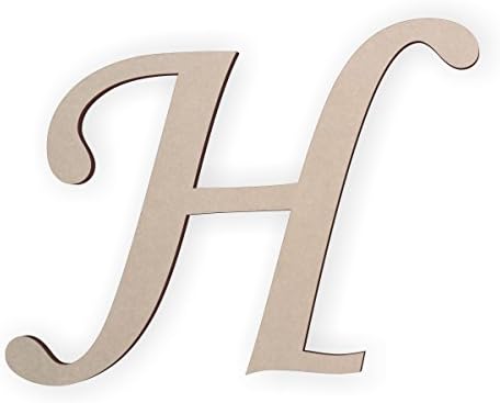 Wooden Monogram Letter H Unfinished and Ready to Paint