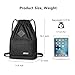 HITOP Drawstring Backpack, Waterproof Snow Resistant Lightweight Sport Gym Bag For Men and Women (Black)