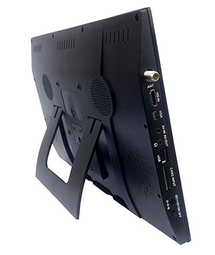 Milanix 14" Portable Widescreen Television Battery Powered LED HD TV with HDMI, VGA, USB/SD, RCA, FM, Built in Digital Tuner, AV Inputs, and Remote Control