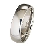 7mm White Tungsten Carbide Polished Classic Wedding Ring Band
