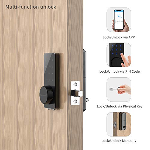 Smart Lock, NexTrend Electronic Deadbolt Door Lock, Bluetooth Keyless Entry, Touchscreen Keypad, Mechanical Keys Enabled… - Image 4