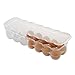 iDesign Plastic Egg Holder for Refrigerator with Handle and Lid, Fridge Storage Organizer for Kitchen, Holds up to 14, 4.25