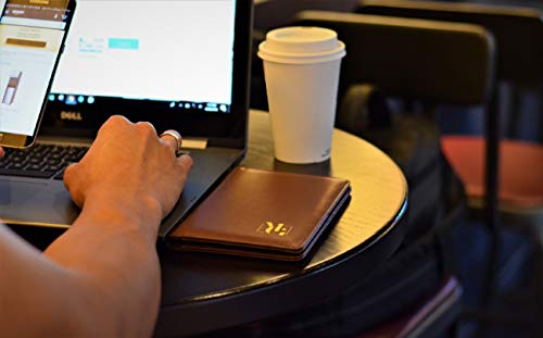 MUST N' GO! RFID Passport Holder for Men and for Women - Travel Passport Wallet RFID Blocking and Luggage Tag Set - Elegant Gift Box - Modern Brown