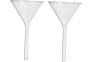 Cabilock Laboratory Glass Triangle Funnel 100mm Short Stem Filling Funnel 2pcs Scientific Lab Equipment for School Use