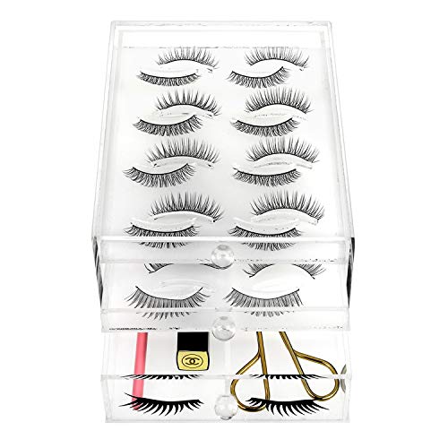 Ikee Design Acrylic False Eyelashes Holder & Makeup Tools Storage Drawer