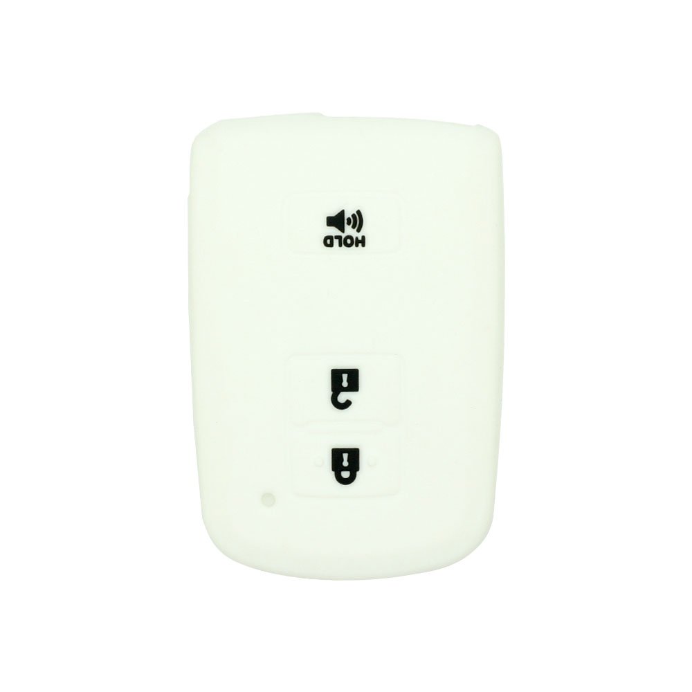 BROVACS Silicone Cover Protector Case Holder Skin Jacket Compatible with TOYOTA 3 Button Smart Remote Key Fob CV2401 White