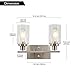 MELUCEE Metal Wall Lights with Clear Glass Shade 2 Heads Bathroom Light Fixtures Brushed Nickel Modern Vanity Lights Sconces for Hallway Bedroom Kitchen (Patent No.: US D963914 S)