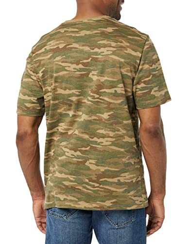 AMAZON ESSENTIALS 100% COTTON T SHIRTS FOR MEN, REGULAR-FIT SHORT-SLEEVE V-NECK, PACK OF 2, AVAILABLE IN BIG & TALL, BLACK/CAMO PRINT, MEDIUM