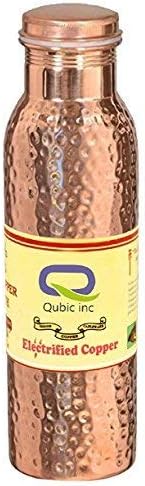 QUBIC INC Pure Copper (Hammered) Water Bottle For Ayurvedic Health Benefits by QUBIC INC