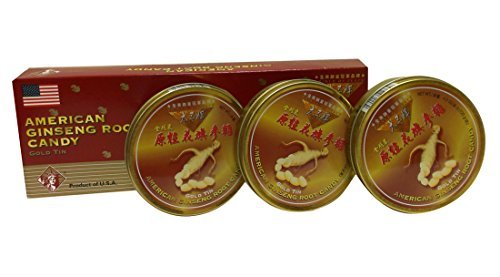 Prince of Peace American Ginseng Root Candy (Gold Tin) 3Pk