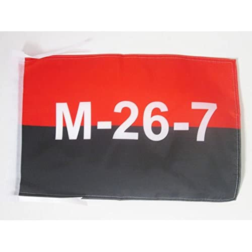 AZ FLAG - 26th of July Movement in Cuba Flag - 18'' x 12'' - 100% Polyester Fidel Castro Cuban revolution Small Banner with Two Cords - Fade Resistant - Vivid Colors - 18x12 in - 45x30 Cm
