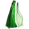 NC Sajid Rana 100pcs 15" Green Reusable Nylon Mesh net Produce Grocery Toys Fruits Vegetables Storage Poly Bags