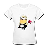 PTCY Women's Personalized T-shirts Geek Minions Despicable Me Rose S White
