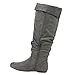 DA VICCINO TOP-01 Women's Slouch Side Zipper Flat Fold Cuff Knee High Boots