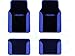 Unique Imports Two Tone Synthetic Leather Black & Blue Superior 4pc Universal Floor Mat Set for Cars/Trucks