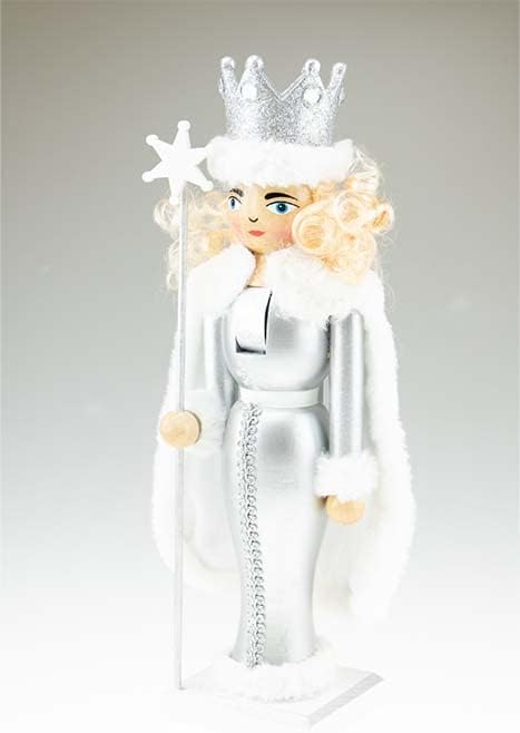 Nutcrackers - Clever Creations Silver Queen 14 Inch Traditional Wooden Nutcracker, Festive Christmas Décor for Shelves and Tables