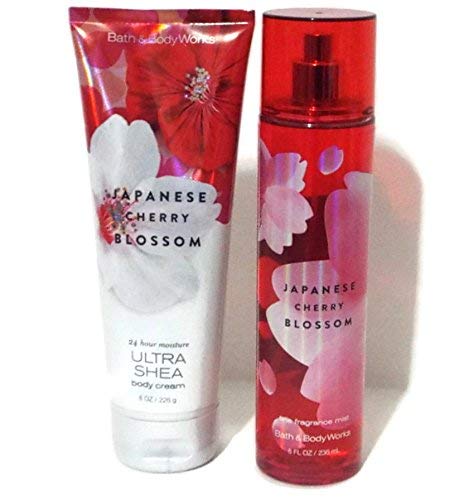 Amazon Com Bath Body Works Fine Fragrance Mist Ultra Shea Body Cream Japanese Cherry Blossom 2 Piece Set Full Size 8oz Beauty