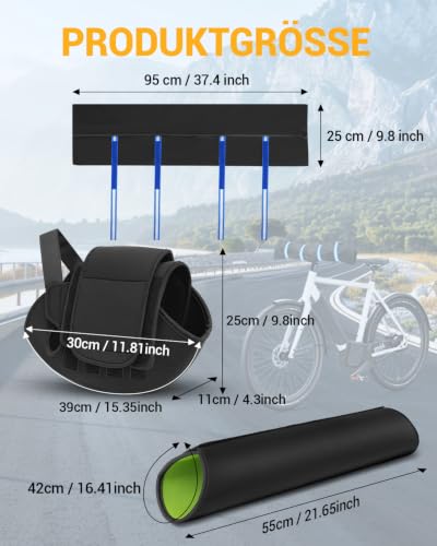 OlaVeg 3-Piece E-Bike Transport Protection Set for Handlebars Motor and Battery | Electronic protection protects against rain, splashes of water, dirt, nylon and neoprene, universal for e-bikes, black
