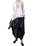 J09 Women Shirt Tops Blouse Button-Down Casual Asymmetrical Oblique Front