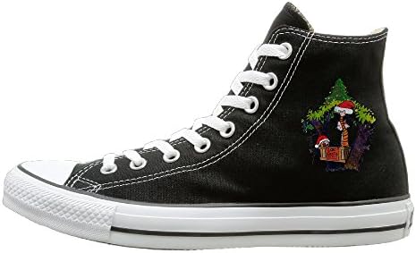MGJ Calvin And Hobbes Christmas High Top Sneakers Canvas Shoes Cool Sport Shoes Fashion Unisex Style Size 36