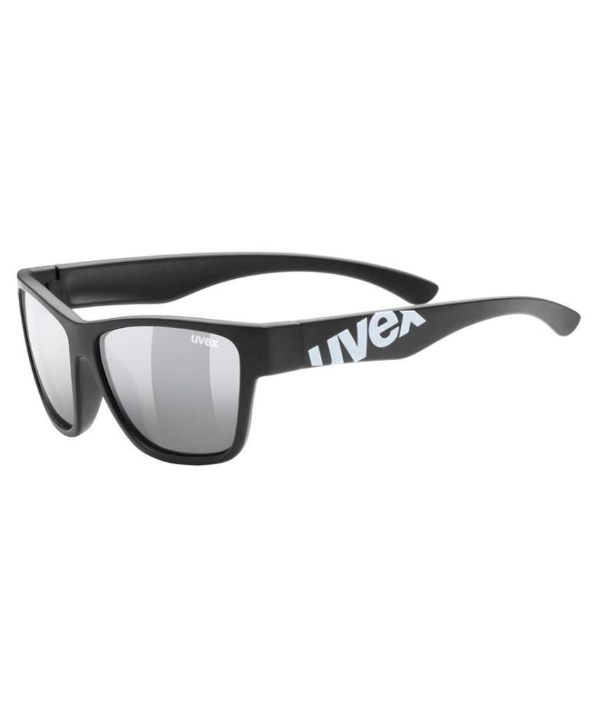 uvex Sportstyle 508 - Sunglasses for Kids - Mirrored Lenses - incl. Headband - Black Matt/Silver - One Size