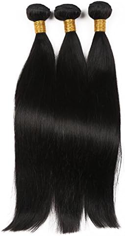 Toprincess 8A Grade Brazilian Straight Hair Weft 3pcs 22inch Natural Black Virgin Hair for Black Woman No Tangle and No Shedding 1 Year Lasting