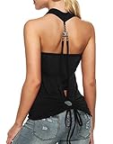 Zeagoo Women's Faux Crystal Twinset Tank Top Blouse,Black,Small