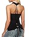 Zeagoo Women's Faux Crystal Twinset Tank Top Blouse,Black,Small