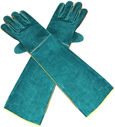 Gloves, Anti-Bite Safety Gloves Ultra Long Green Pets Grip Biting
