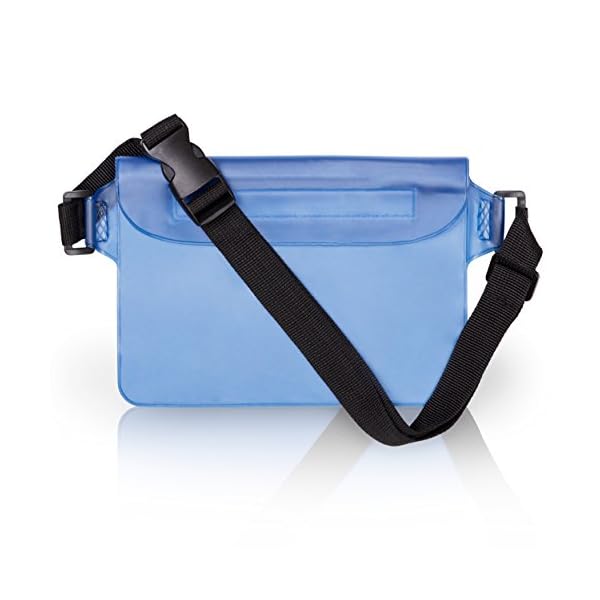 Waterproof-Waist-Pouch-by-Hydro-Gizmos-Large-Travel-Bag-with-Adjustable-Long-Waist-Strap-Buckle-Transparent-Blue-3-Zipper-Design–Lightweight-PVC-Touch-Screen-Sensitive-Keeps-Everything-Dry Waterproof-Waist-Pouch-by-Hydro-Gizmos-Large-Travel-Bag-with-Adjustable-Long-Waist-Strap-Buckle-Transparent-Blue-3-Zipper-Design–Lightweight-PVC-Touch-Screen-Sensitive-Keeps-Everything-Dry
