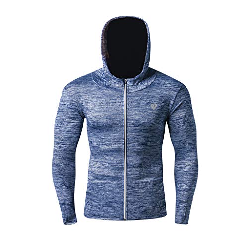 Outdoor Mountaineering Sport Cap Coat Men's Fitness Training Body Shaper Workout Long Sleeve Hooded Clothes