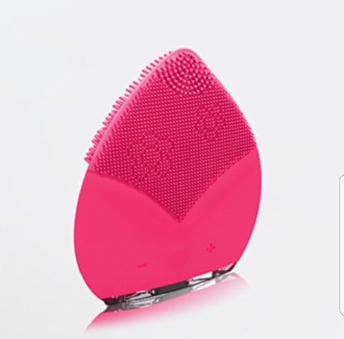 Ultrasonic Silicone Facial Cleansing Sponge - Vibrating Electronic Waterproof Facial Scrubber - Hot Pink
