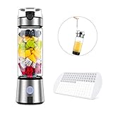 Smoothie Blender, Ayyie Personal Blender, Rechargeable Portable Blender Juicer Cup, Multifunctional Small Blender for Shakes and Smoothies, with 15oz BPA-Free Blender Cup 100W 20000rpm (with Silicone Ice Cube Tray/Cup Cover)