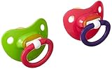 NUK Natural Shape Orthodontic Pacifiers, Latex, 0-6 Months (Assorted Colors) 2 each