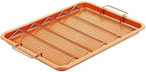 Copper-Chef-Oven-Crisper-Tray-for-Bacon-More-Baking-Sheet-Air-Crisper-Pan-Use-Hot-Air-to-Crisp-Fry-Bacon-Without-Oil-or-Fat-Non-Stick-Dishwasher-Safe-13-X-11