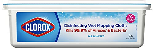 CLOROX DISINFECTING WET MOPPING CLOTHS, RAIN CLEAN, 24 WET REFILLS (PACKAGE MAY VARY)