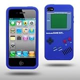 BLUE Game Boy Series Silicone Rubber iPhone 4/4S Case