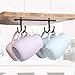 Fvstar 2 Set Mug Rack Under Cabinet, Coffee Mug Holder Under Cabinet, 8pcs Kitchen Cup Drying Hanging Hooks, Cup Hanger Racks for Coffee Bar, Kitchen, Shelf, Black