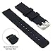 Rubber Watch Band Pack of 2 - 18mm 20mm 22mm Silicone Quick Release Watch Strap Stainless Steel Buckle (Black+Smoke Grey, 20mm)