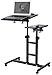 CA&HomeDecor Height Adjustable Office Desk Rolling Laptop Desk Cart Over Bed Hospital Table Stand, Black