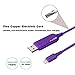 BEISTE Lightning USB Charger and Sync Cable, Luminous Flowing EL Light Cable (2.6 Feet & High Speed) for iPhone 6, 6 Plus, iPhone 7, 7 Plus, iPhone 5s, iPad - Purple