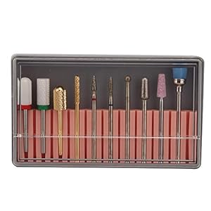 10pcs Nail Drill Bits, Tungsten Steel Nail Polishing Grinding Head, Manicure Pedicure Nail Polishing Machine Spare Parts…