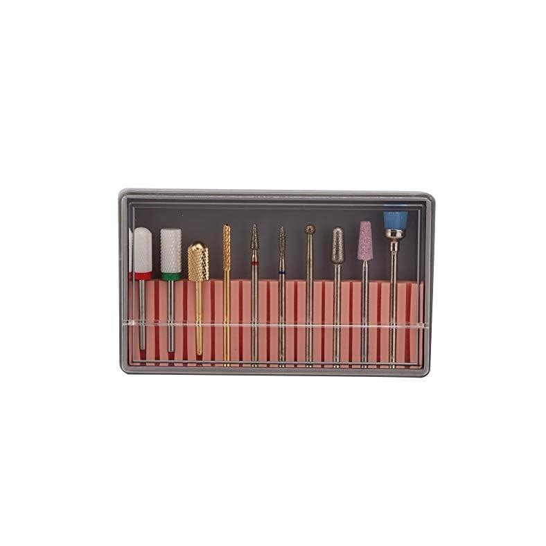 10pcs Nail Drill Bits, Tungsten Steel Nail Polishing Grinding Head, Manicure Pedicure Nail Polishing Machine Spare Parts…